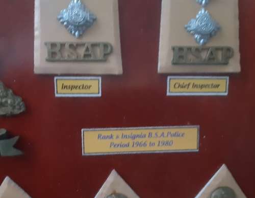 Rhodesia U.D.I -  B.S.A.P Rank Structure Display. Second part of collection 1966/80